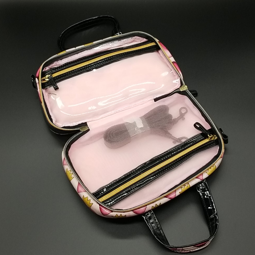 2 Princess Crown Heart Makeup Bags - Picture 3 of 11